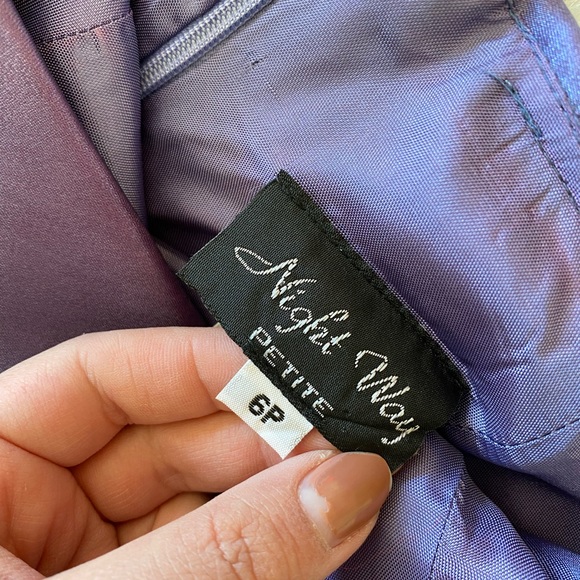 Night Way purple taffeta full length gown - Picture 8 of 13